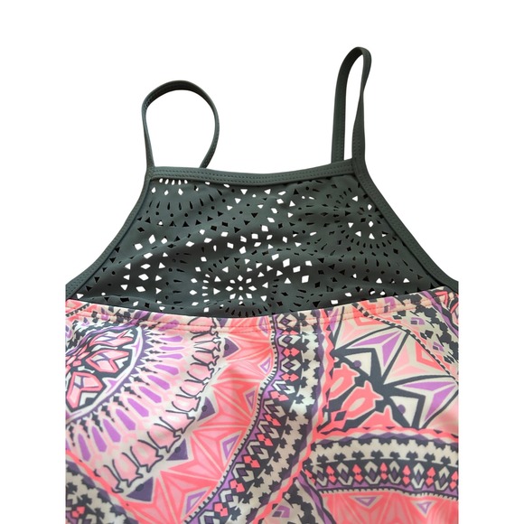Free Country Womens Pink Mandala Geometric High Neck Tankini Top Size M 8/10 - Picture 2 of 4